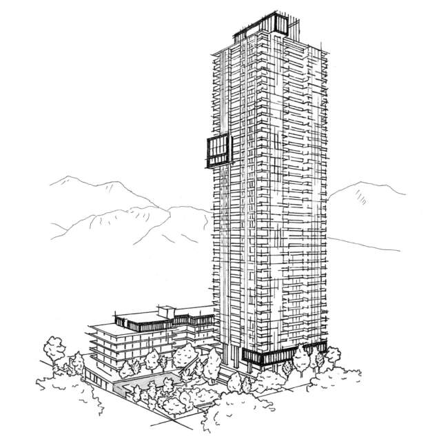Residential tower at Tyndall St 